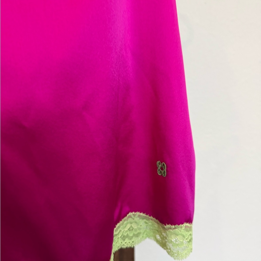 Vannina Vesperini 100% Silk  Pink and Yellow Lace Camisole - Picture 5 of 9
